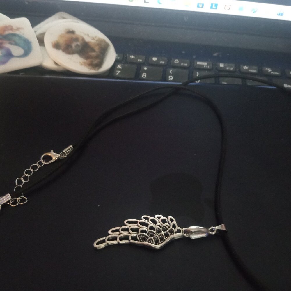 Handmade Silver Plate Angel Wing Necklace